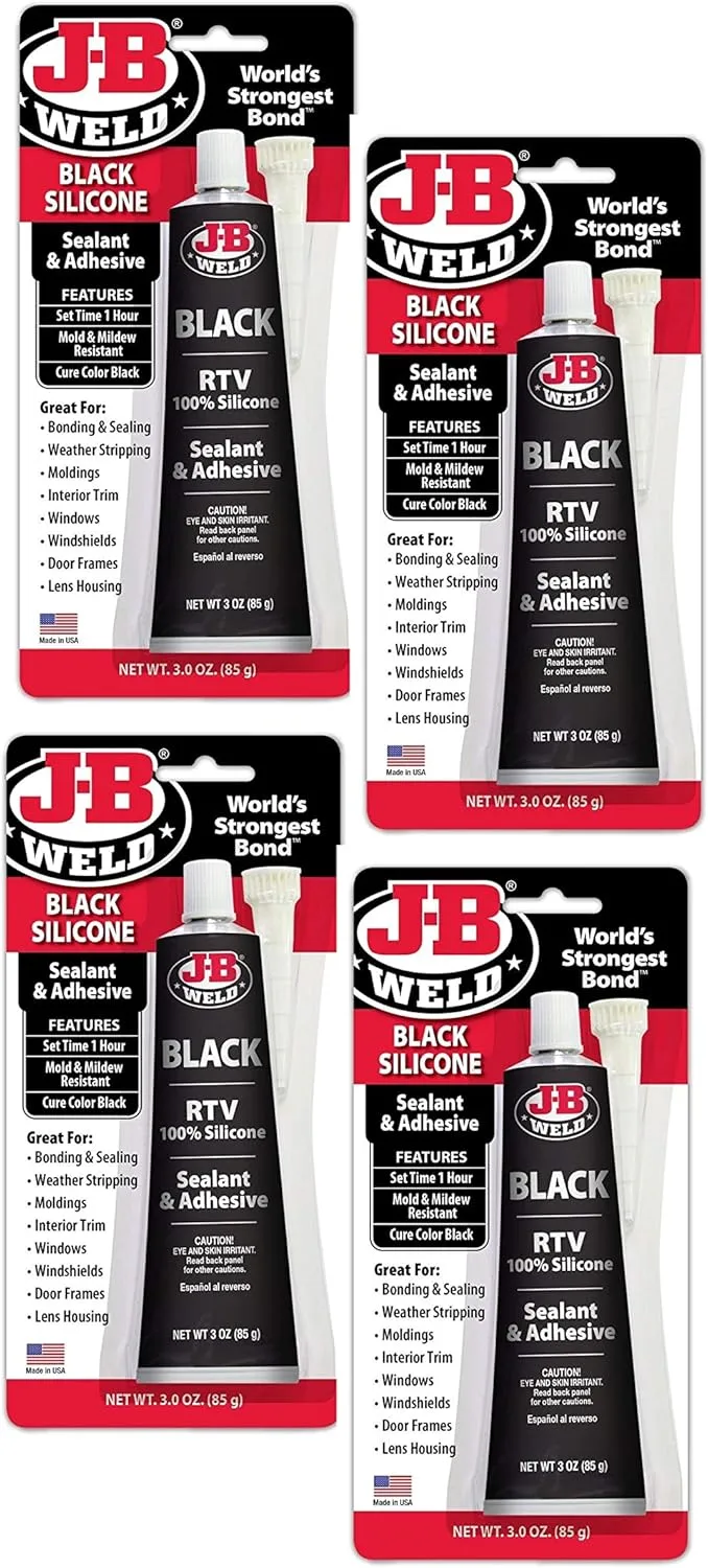 J-B Weld 31319 Black RTV Silicone Sealant and Adhesive - 3 oz. Black 3 Ounce (Pack of 1)