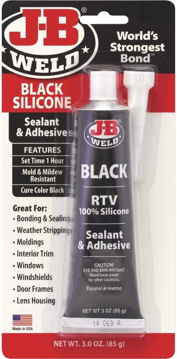 J-B Weld 31319 Black RTV Silicone Sealant and Adhesive - 3 oz. Black 3 Ounce (Pack of 1)