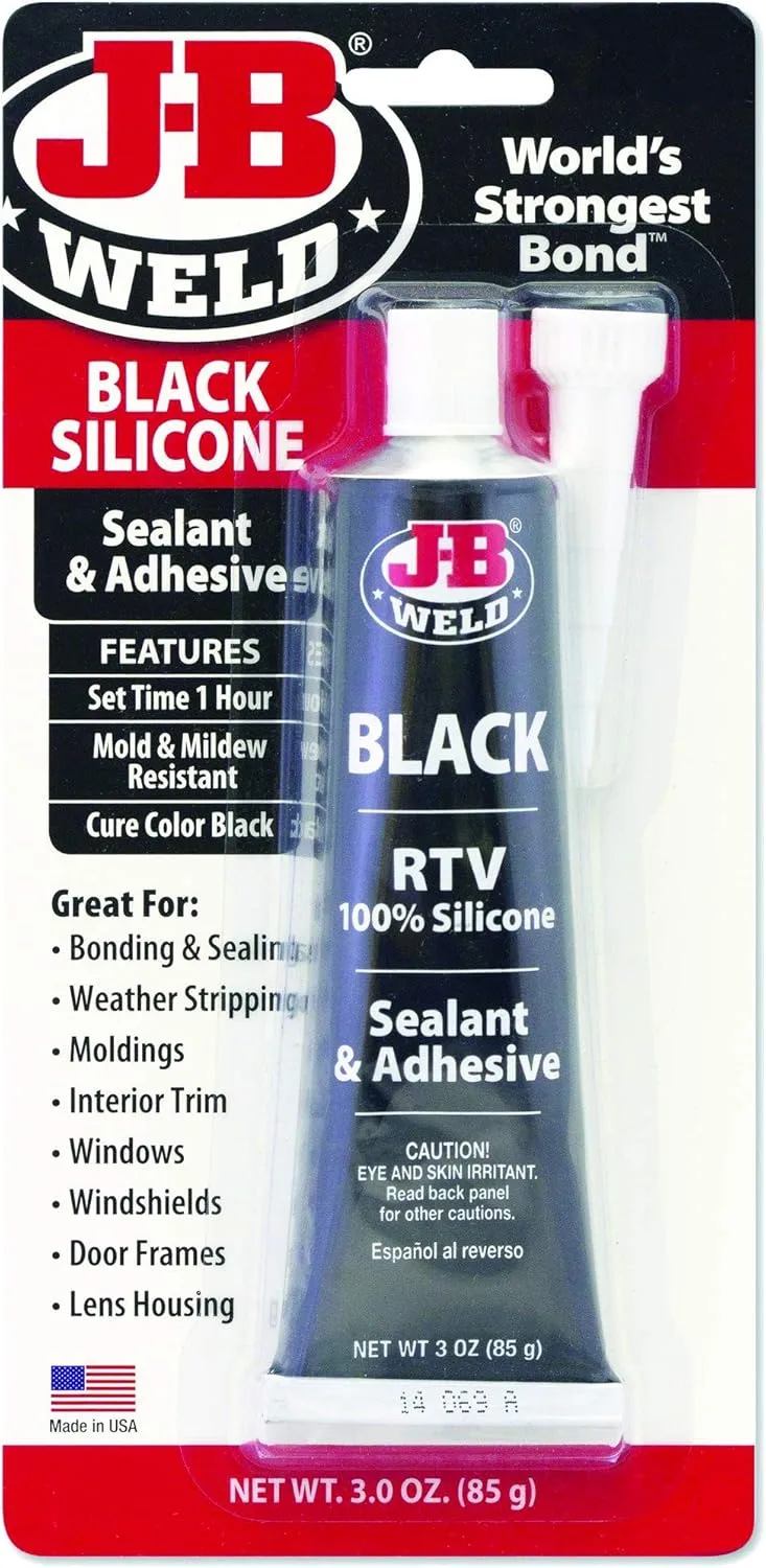 J-B Weld 31319 Black RTV Silicone Sealant and Adhesive - 3 oz. Black 3 Ounce (Pack of 1)
