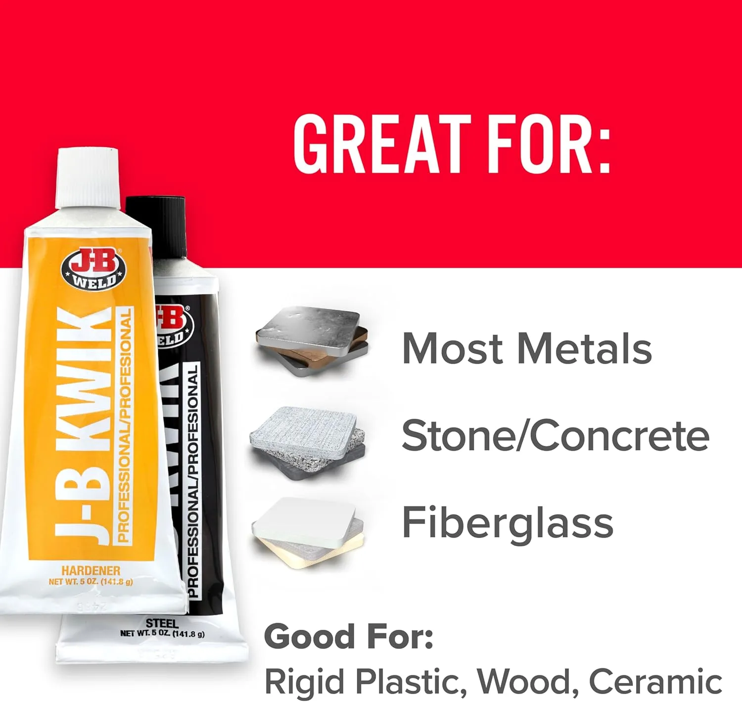 J-B Weld 8271 KwikWeld Professional Size Steel Reinforced Epoxy Twin Pack - 10 oz. 10 oz Epoxy