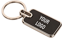 Rectangle metal keychain in Black finish