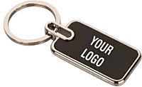Rectangle metal keychain in Black finish