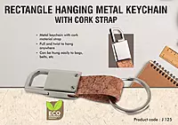 – Metal keychain with black PU strap –