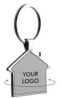 Hut shape metal keychain in Black finish