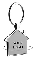 Hut shape metal keychain in Black finish