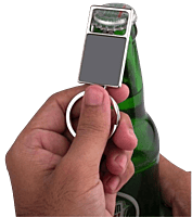 Large metal keychain with opener