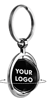 Round Rotating Key chain with Double side Gunmetal plate