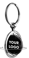 Round Rotating Key chain with Double side Gunmetal plate