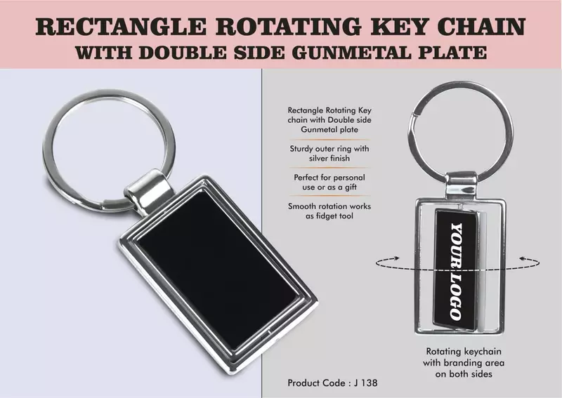 Rectangle Rotating Key chain