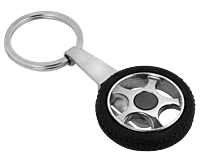 Tyre shape rotating keychain
