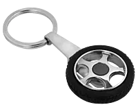 Tyre shape rotating keychain