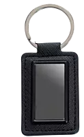 Rectangle metal keychain with PU base