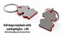 Girl shape keychain with highlights