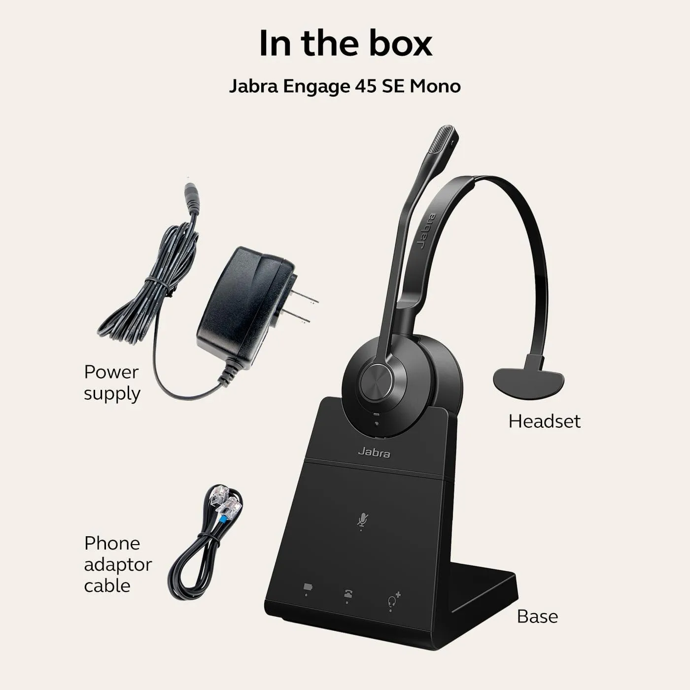 Jabra Engage 45 SE Wireless Headset - DECT, Noise-Canceling Mic