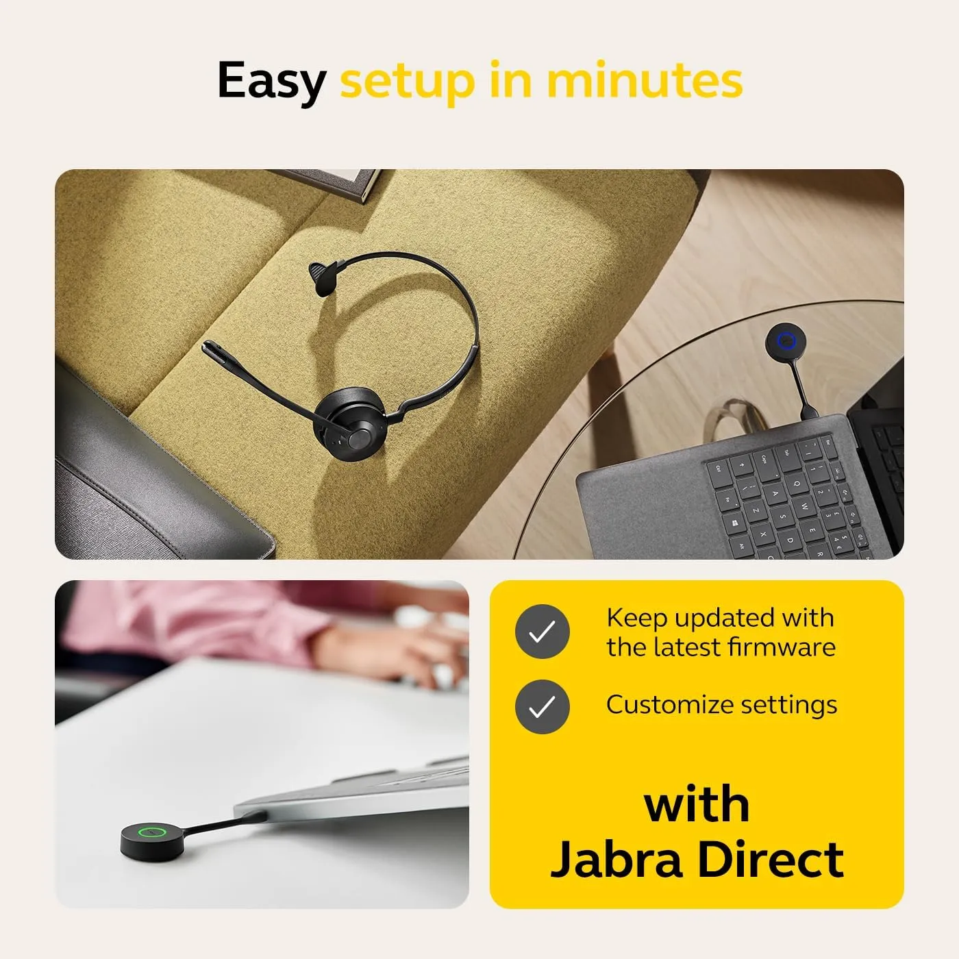Jabra Engage 55 SE Wireless DECT Headset with Link 400 USB Adapter