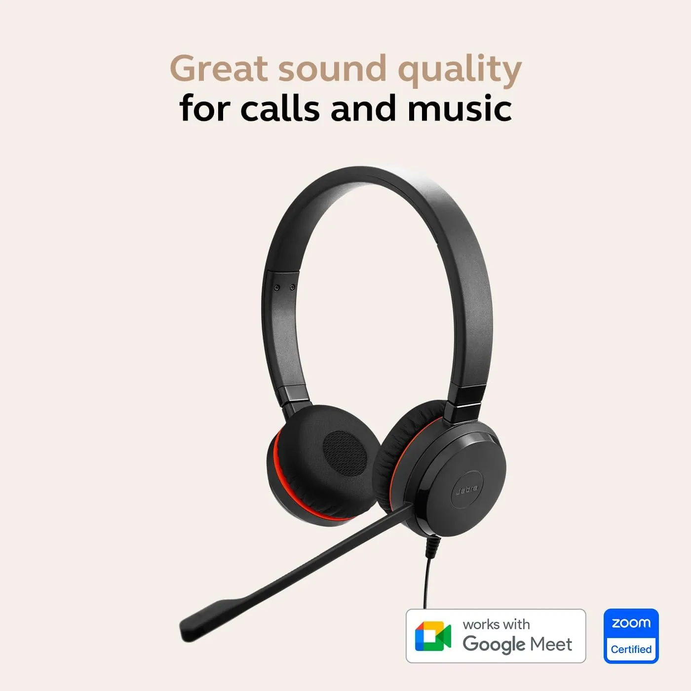Jabra Evolve 20 SE Wired Dual-Ear Headset with USB-A & USB-C