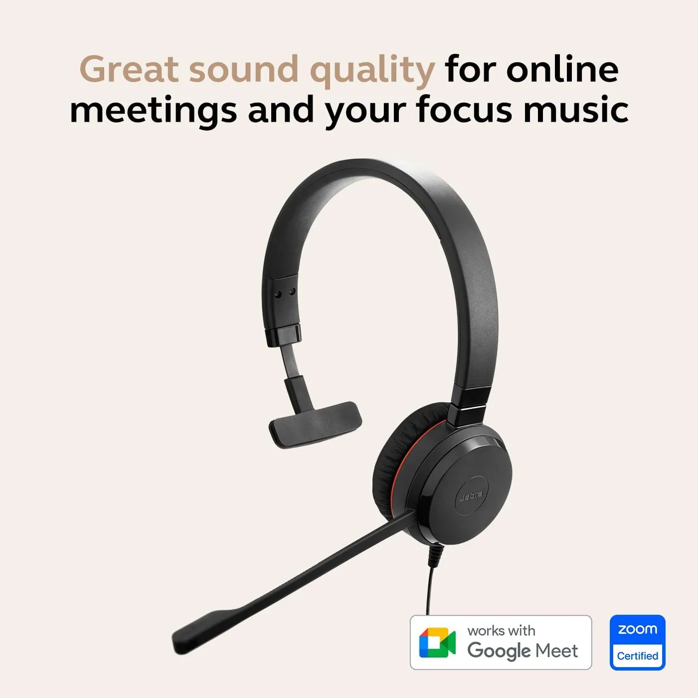 Jabra Evolve 30 II Wired Headset with Noise-Cancelling Microphone — USB-A/USB-C & 3.5mm