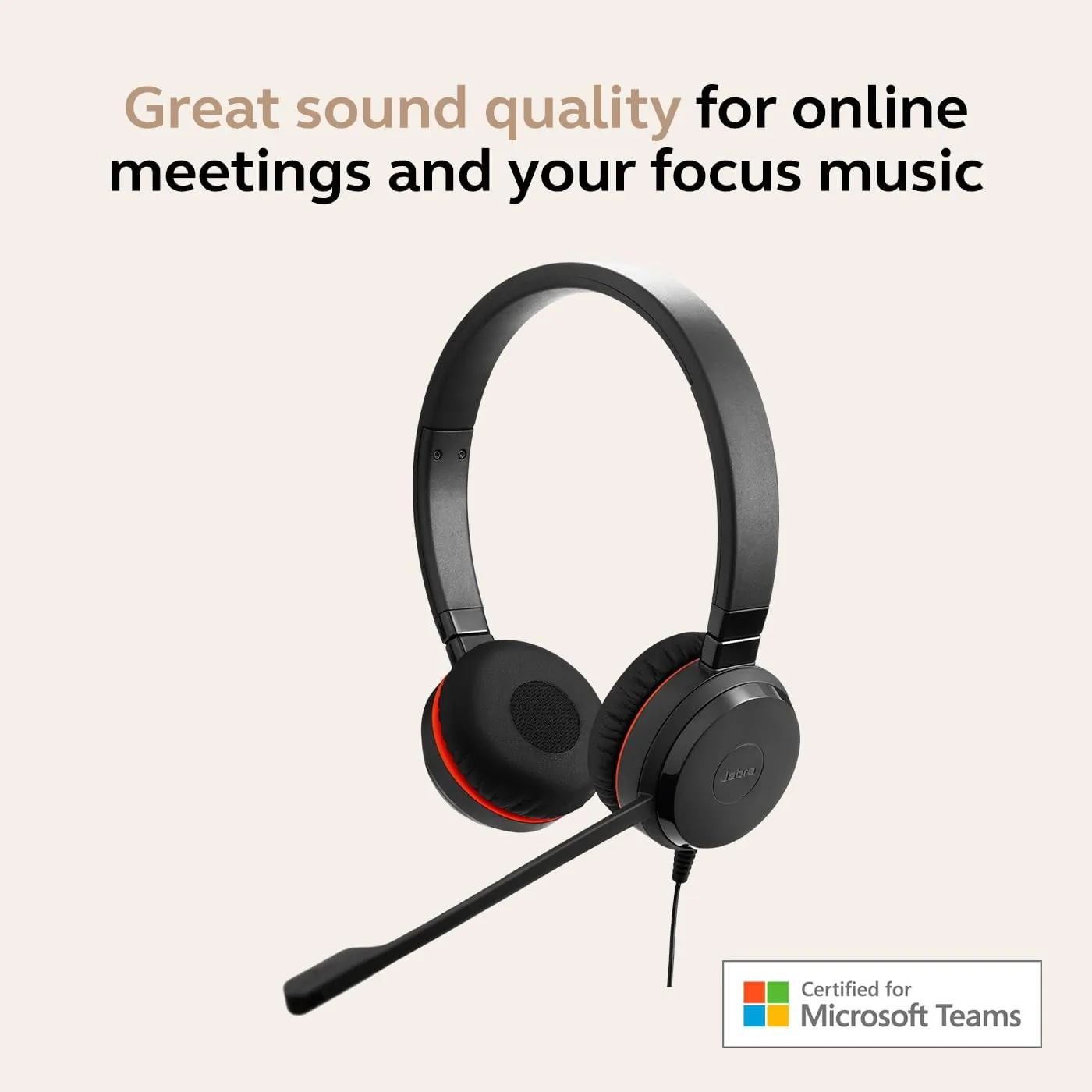 Jabra Evolve 30 II Wired Headset with Noise-Cancelling Microphone — USB-A/USB-C & 3.5mm
