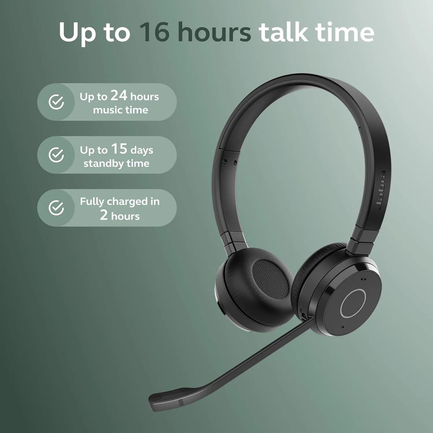 Jabra Evolve 65 TE (Third Edition) Wireless Dual-Ear Headset - MS Teams Certified