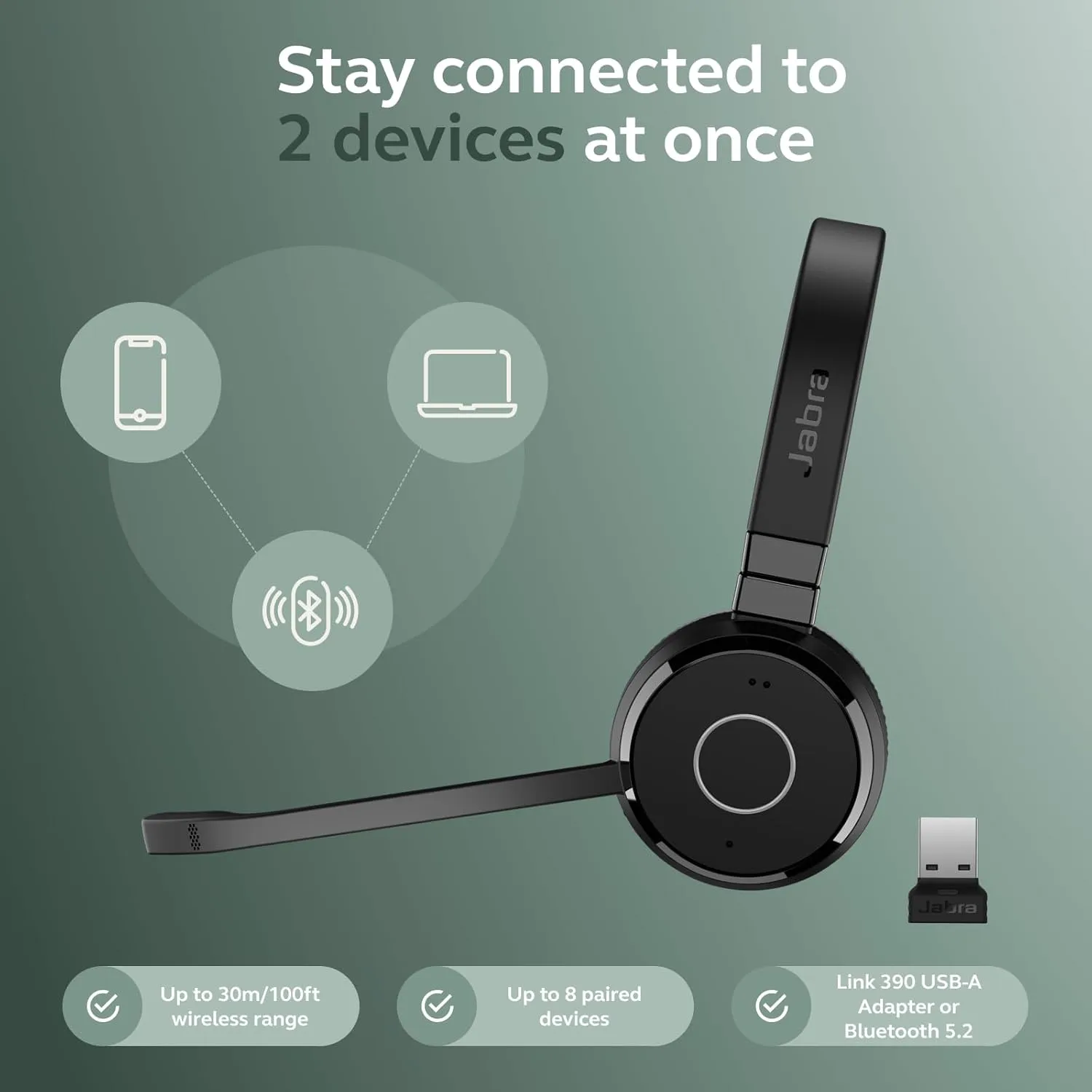 Jabra Evolve 65 TE (Third Edition) Wireless Headset