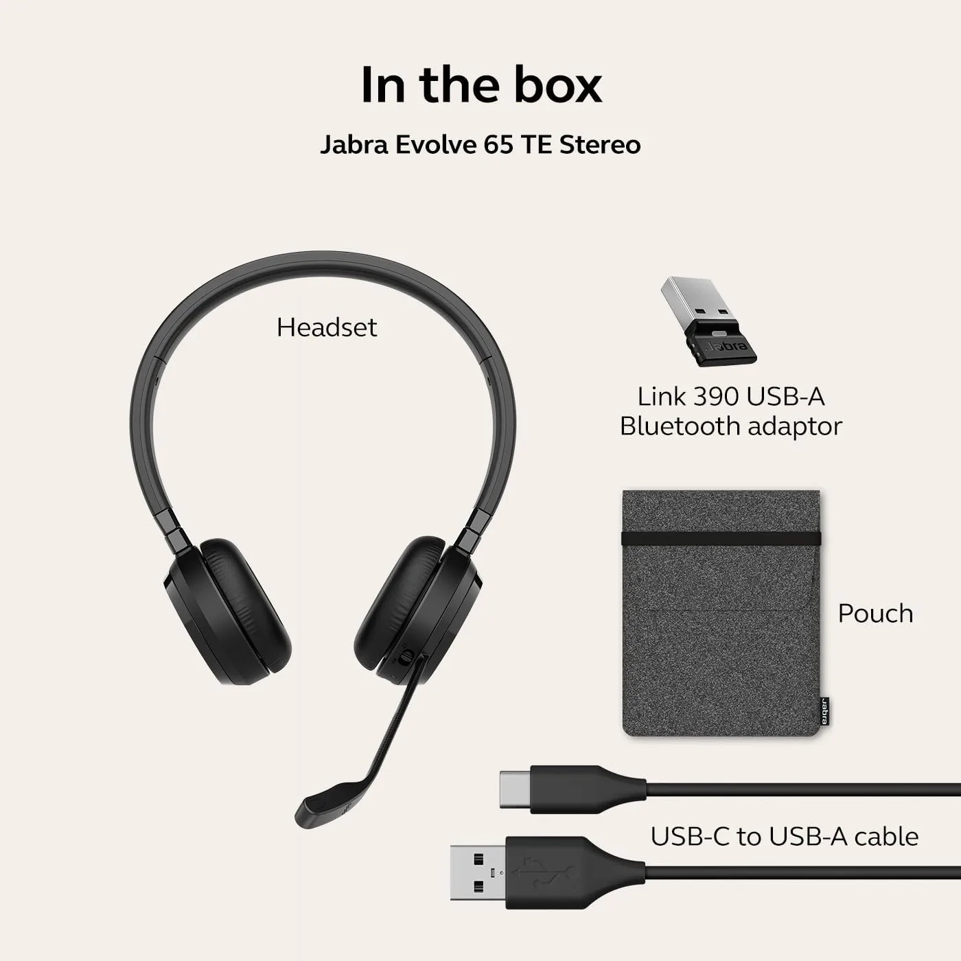 Jabra Evolve 65 TE (Third Edition) Wireless Dual-Ear Headset - MS Teams Certified
