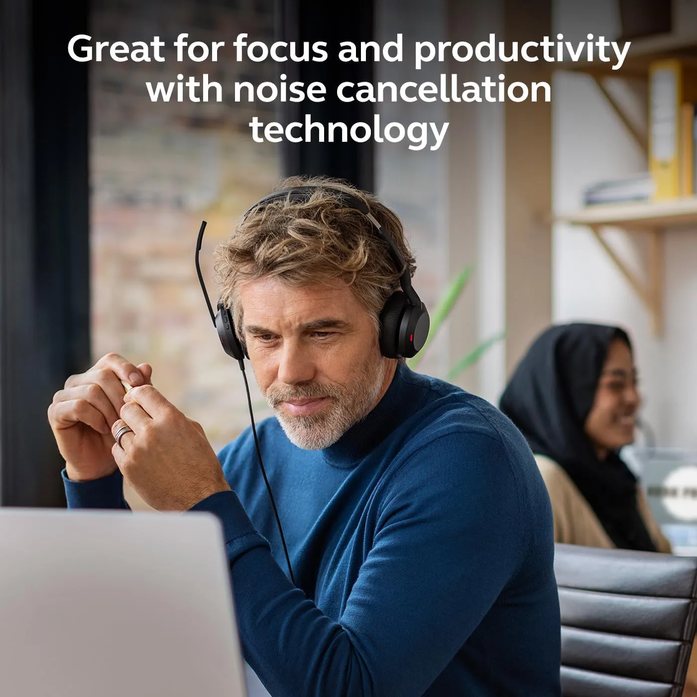 Jabra Evolve2 50 Wired Dual-Ear Headset - Noise Cancelling, USB-C/A, Black