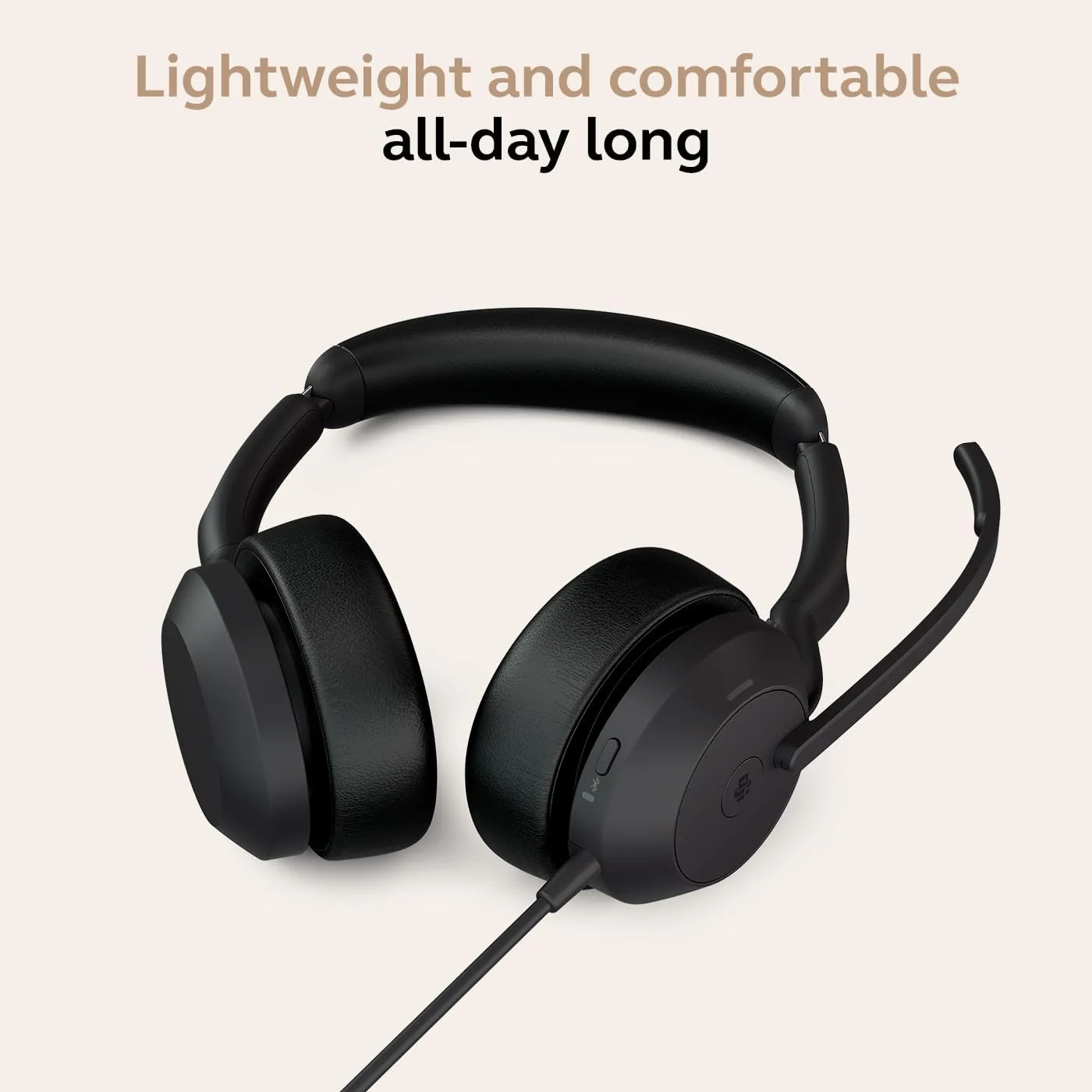 Jabra Evolve2 50 Wired Dual-Ear Headset - Noise Cancelling, USB-C/USB-A, Black