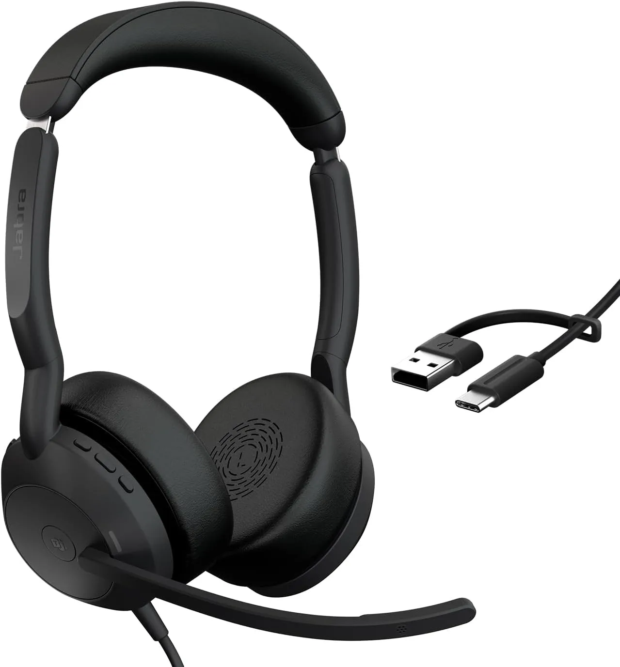 Jabra Evolve2 50 Wired Dual-Ear Headset - Noise Cancelling, USB-C/A, Black