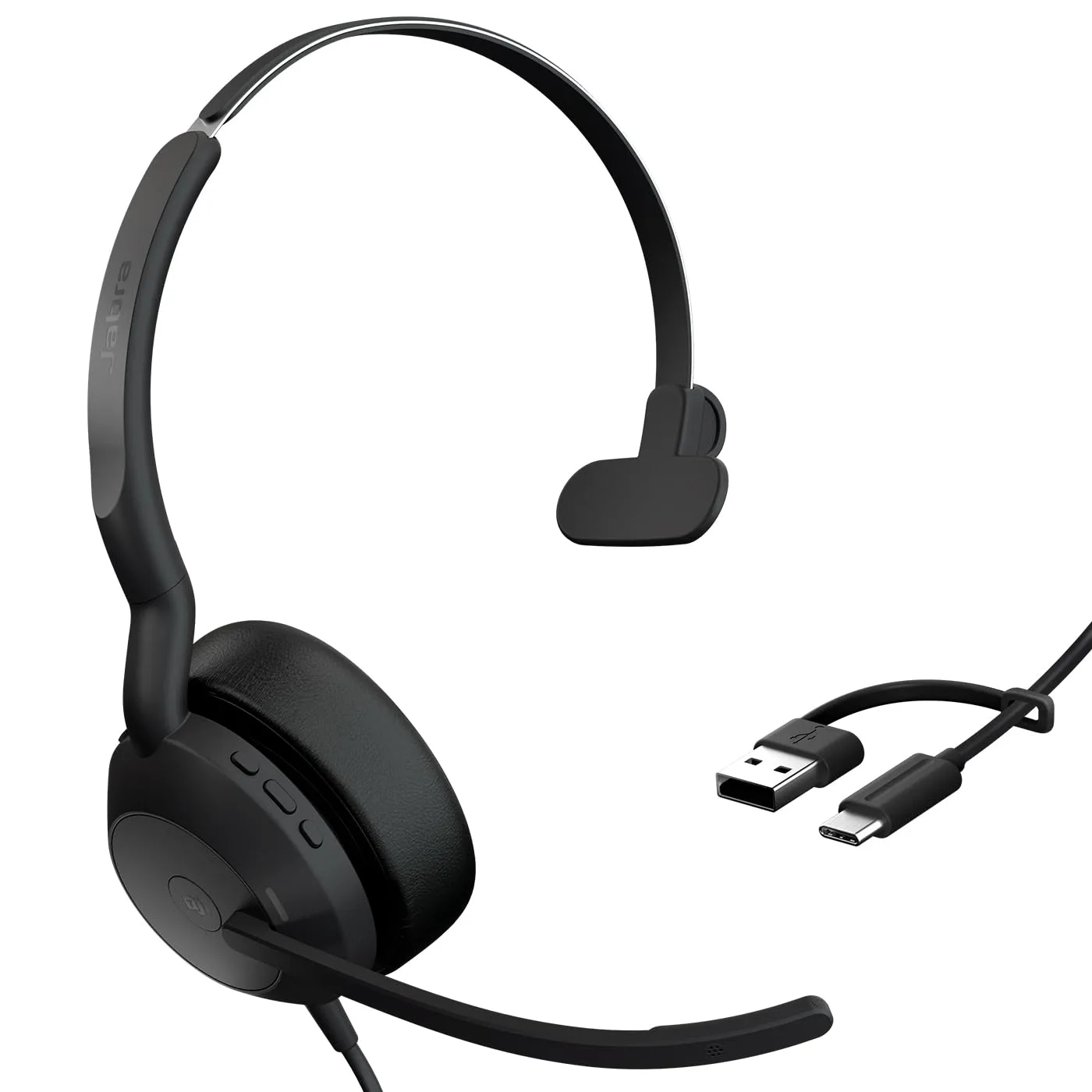 Jabra Evolve2 50 Single-Ear Headset, USB-C/A, Noise-Cancelling
