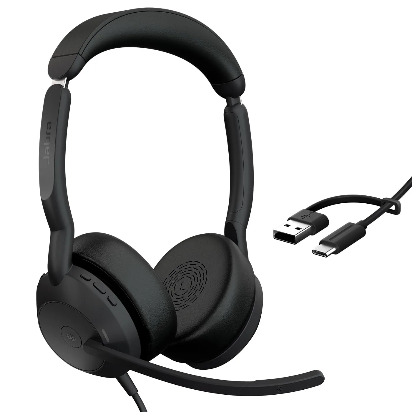 Jabra Evolve2 50 Wired Dual-Ear Headset - Noise Cancelling, USB-C/A, Black