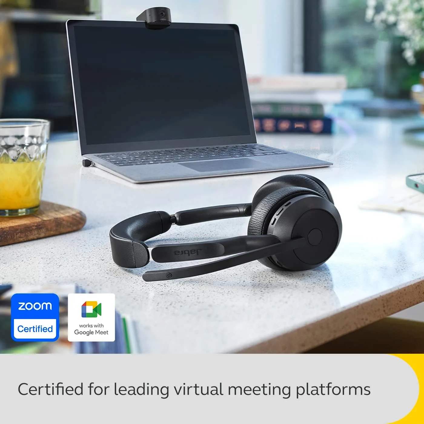 Jabra Evolve2 55 Stereo Wireless Headset - AirComfort, Noise-Cancelling Mics & Active Noise Cancellation
