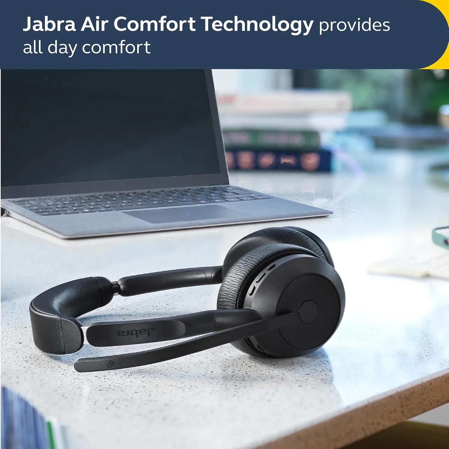 Jabra Evolve2 55 Stereo Wireless Headset with Charging Stand, AirComfort Technology