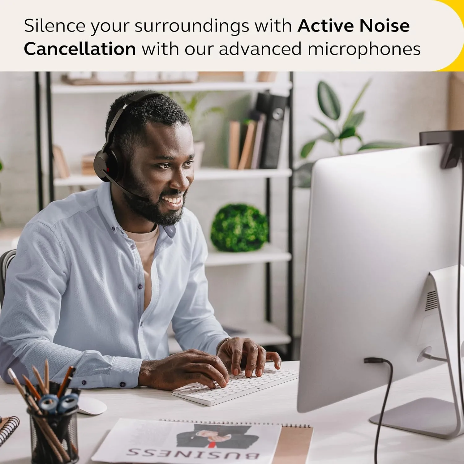 Jabra Evolve2 55 Stereo Wireless Headset - AirComfort, Noise-Cancelling Mics & Active Noise Cancellation