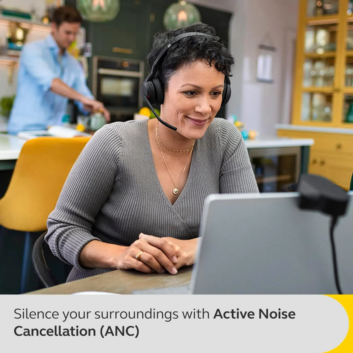 Jabra Evolve2 55 Stereo Wireless Headset - AirComfort, Noise-Cancelling Mics & Active Noise Cancellation