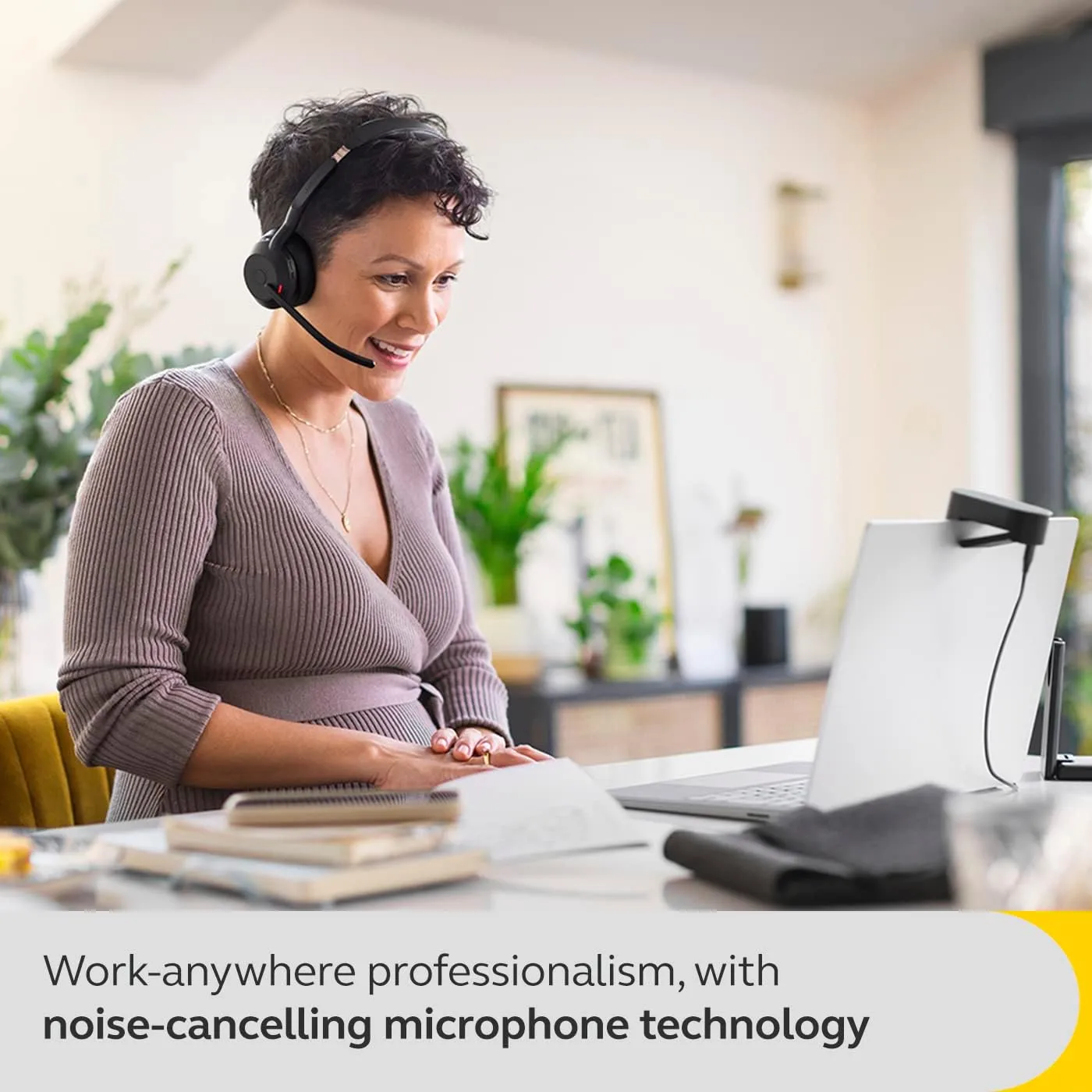 Jabra Evolve2 55 Stereo Wireless Headset - AirComfort, Noise-Cancelling Mics & Active Noise Cancellation