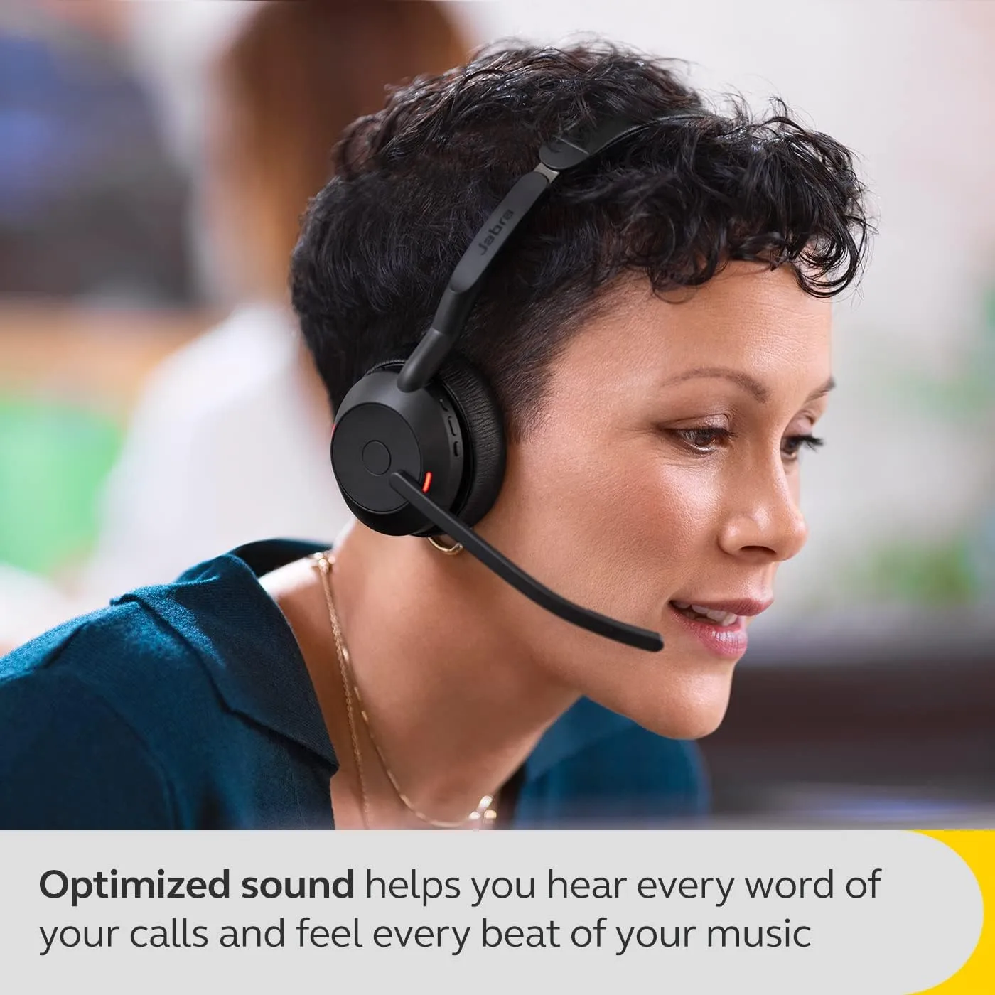 Jabra Evolve2 55 Stereo Wireless Headset - AirComfort, Noise-Cancelling Mics & Active Noise Cancellation
