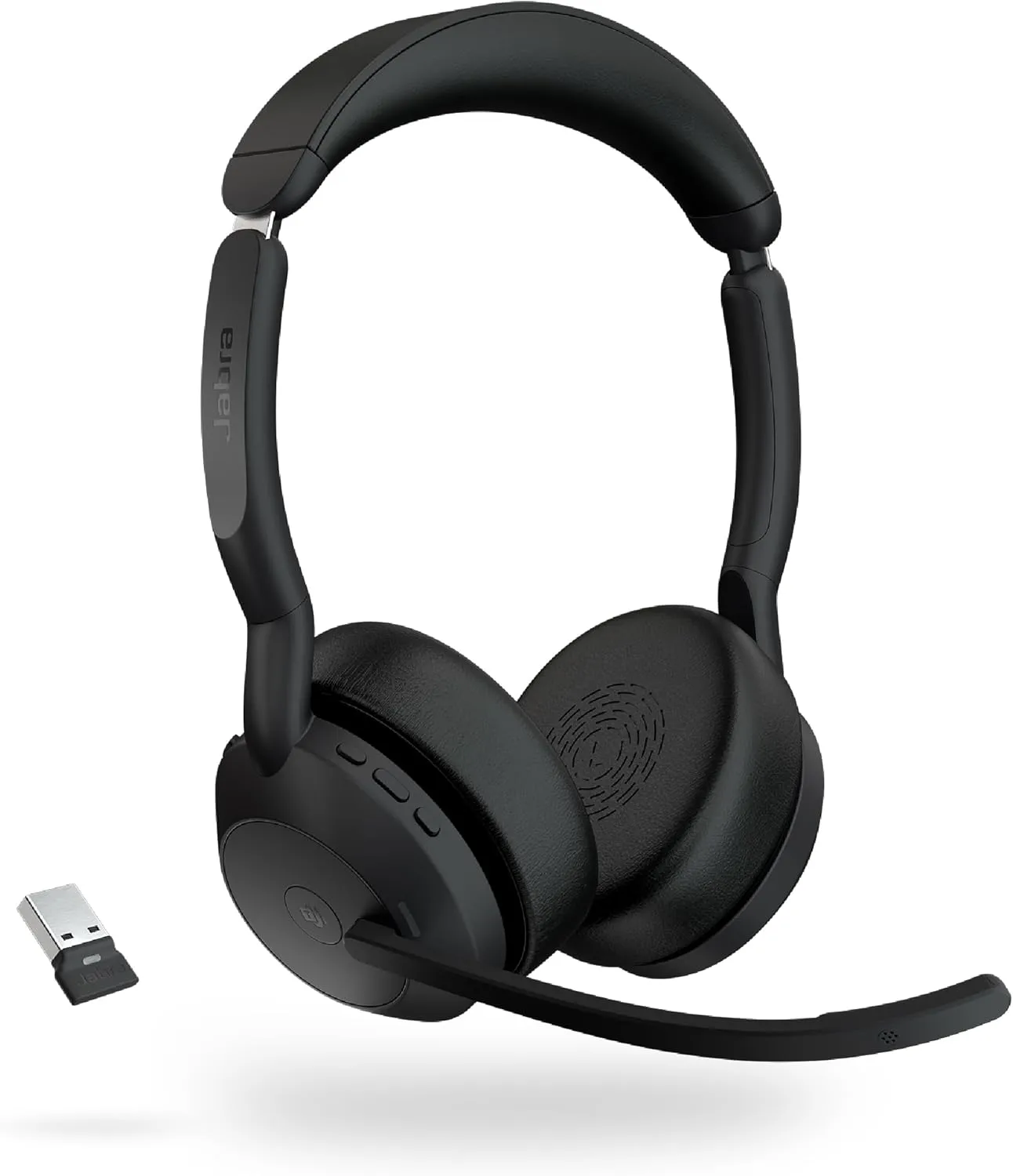 Jabra Evolve2 55 Stereo Wireless Headset - AirComfort, Noise-Cancelling Mics & Active Noise Cancellation