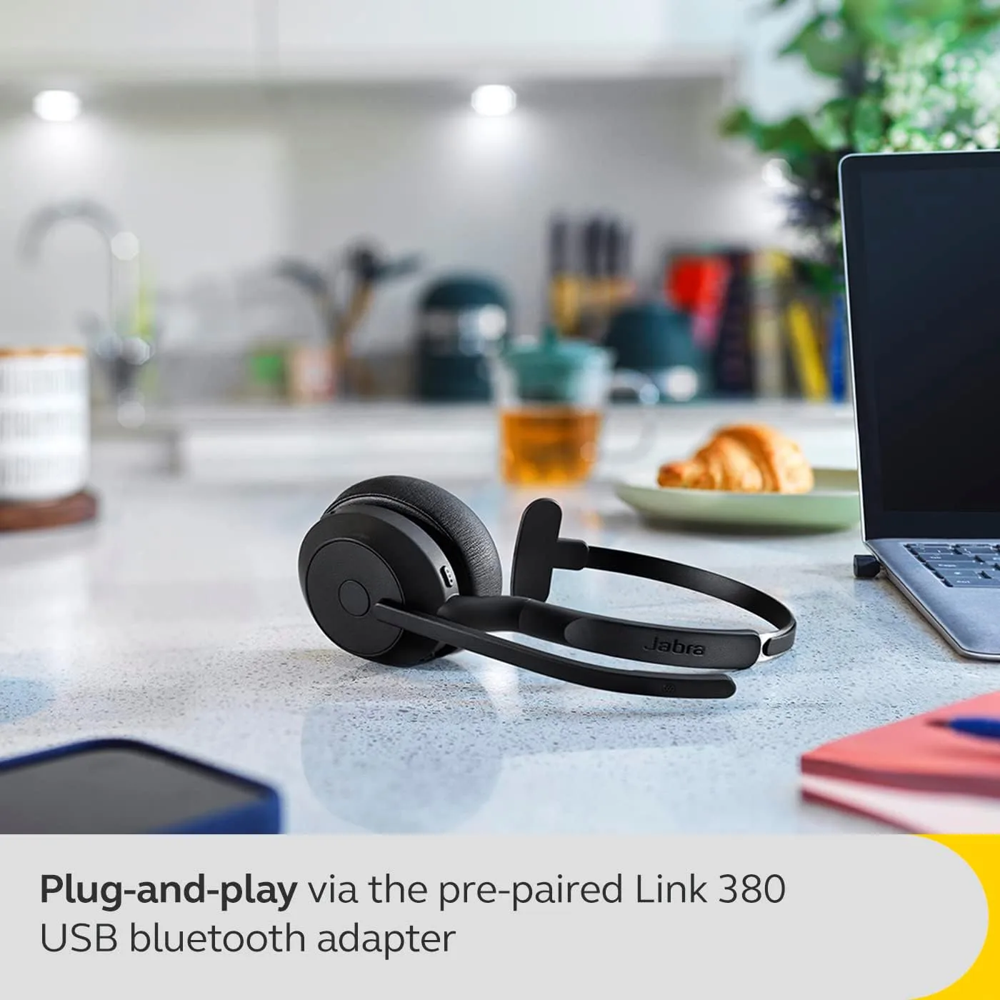 Jabra Evolve2 55 Stereo Wireless Headset with Charging Stand, AirComfort Technology