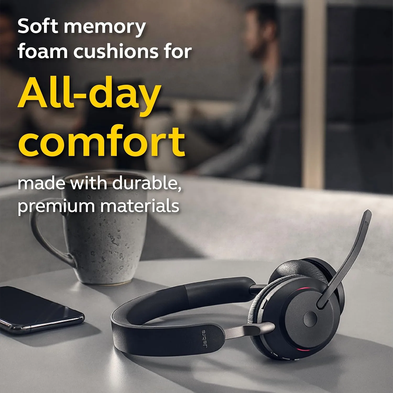 Jabra Evolve2 65 Headset With Charging Stand - Stereo - USB Type A - Wireless - Bluetooth - Over-the-head - Binaural