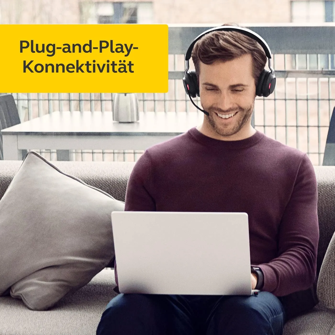 Jabra Evolve2 65 Headset - Microsoft Teams Certification - Stereo - Wireless - Bluetooth - 98.4 ft - Over-the-head