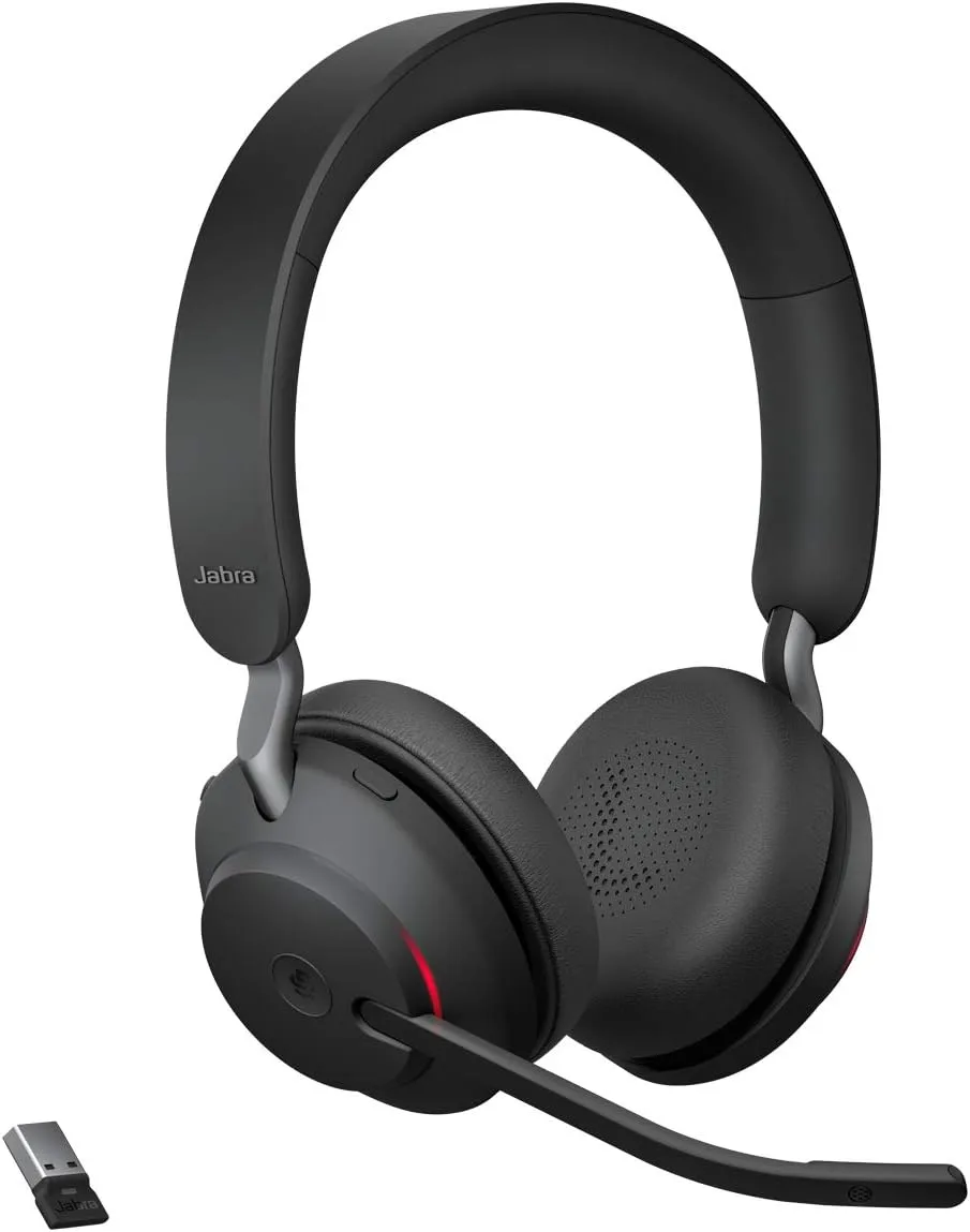 Jabra Evolve2 65 Headset - Microsoft Teams Certification - Stereo - Wireless - Bluetooth - 98.4 ft - Over-the-head