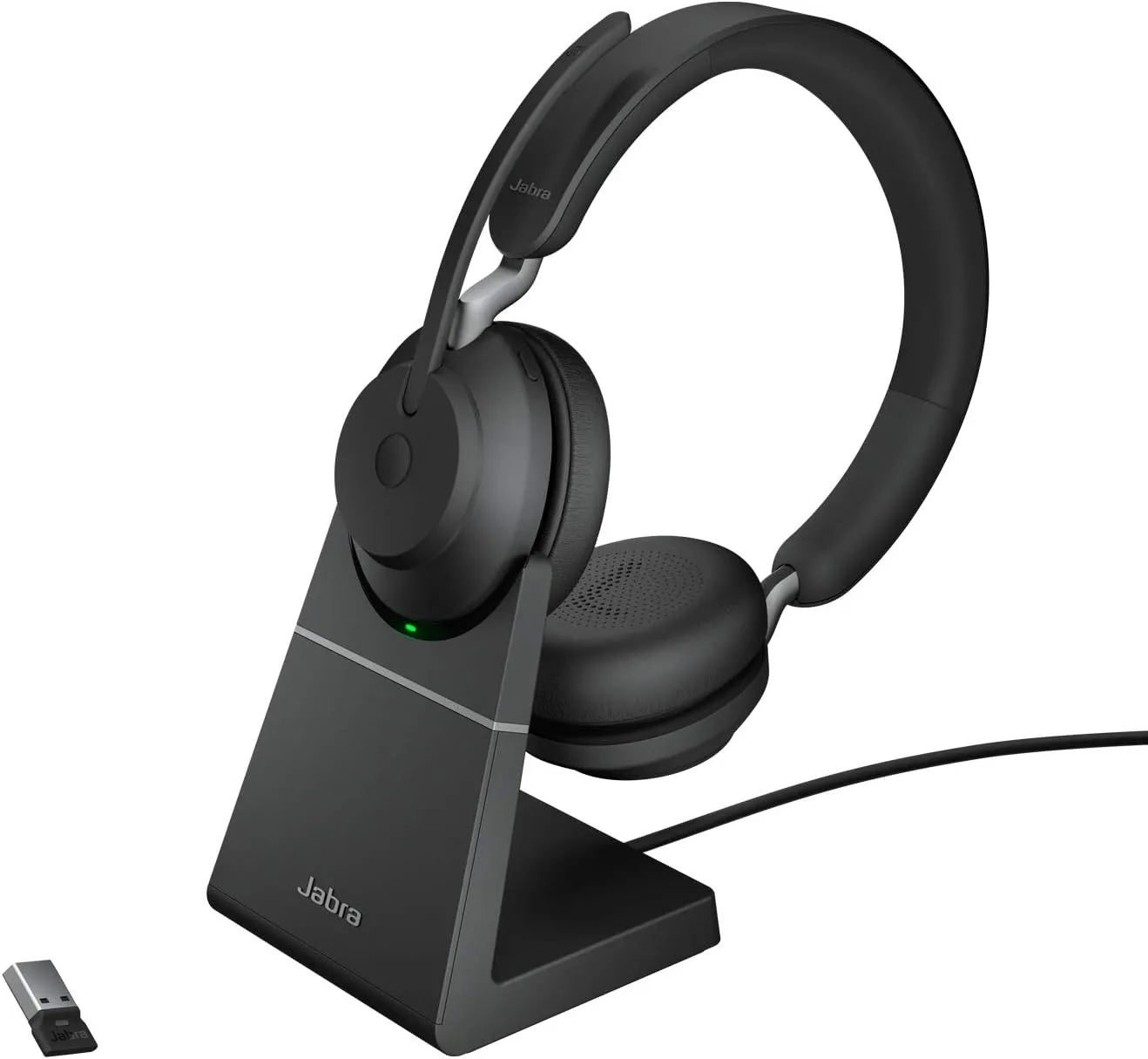 Jabra Evolve2 65 Headset With Charging Stand - Stereo - USB Type A - Wireless - Bluetooth - Over-the-head - Binaural