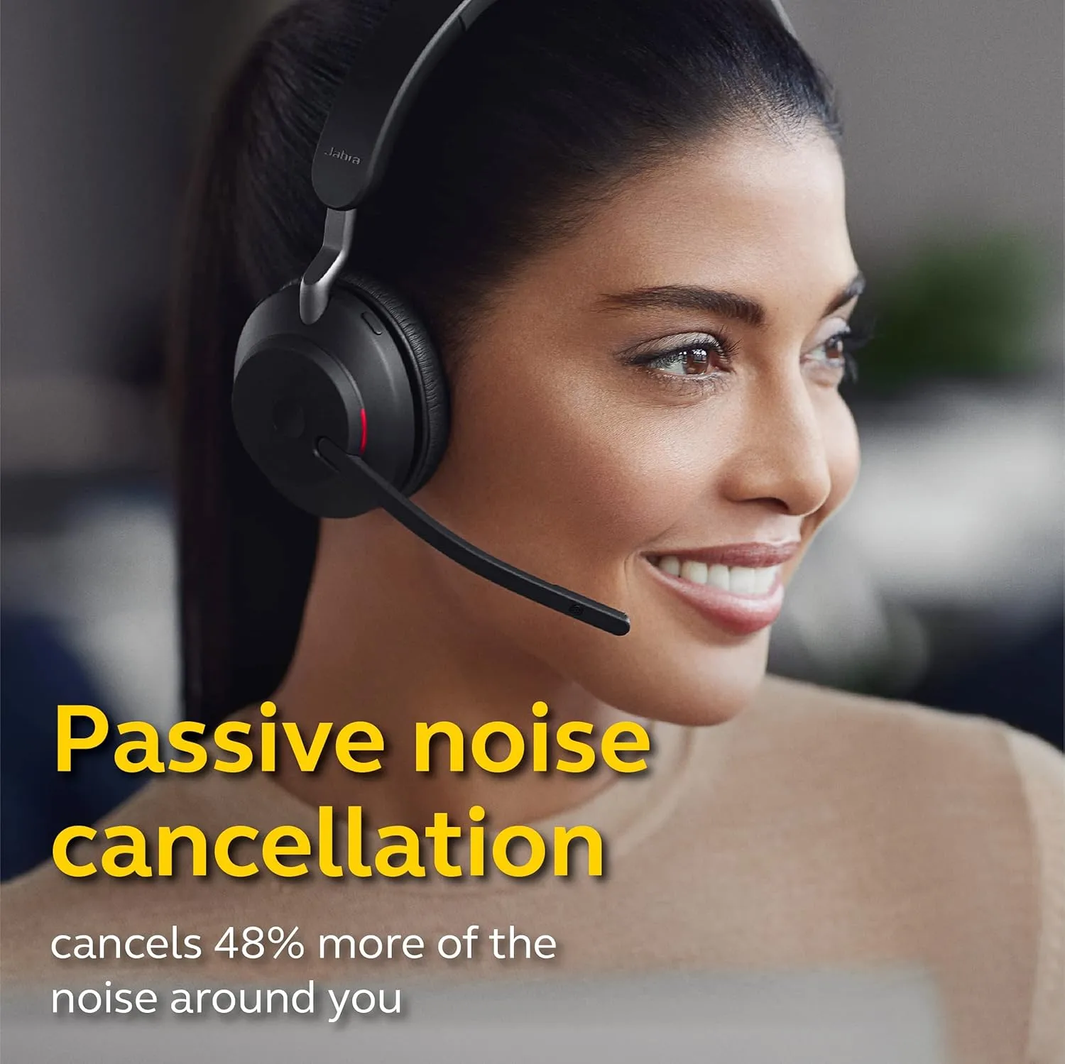 Jabra Evolve2 65 - USB-A MS Teams Stereo with Charging Stand - Black Wireless Headset/Music Headphones
