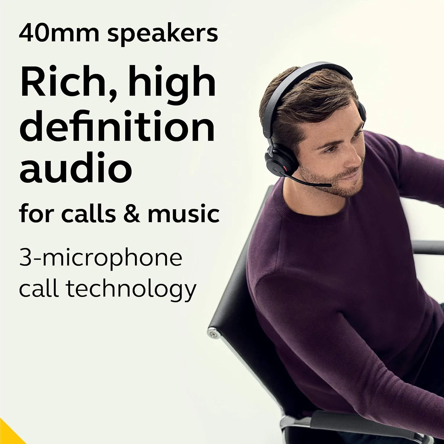 Jabra Evolve2 65 - USB-A MS Teams Stereo with Charging Stand - Black Wireless Headset/Music Headphones