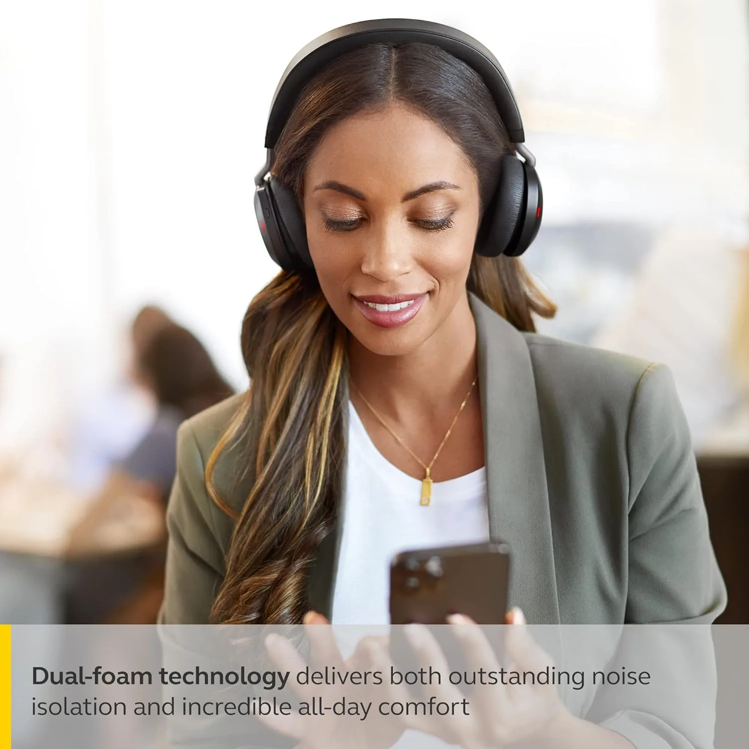 Jabra Evolve2 75 Wireless Headset with Advanced ANC and 8-Mic Technology