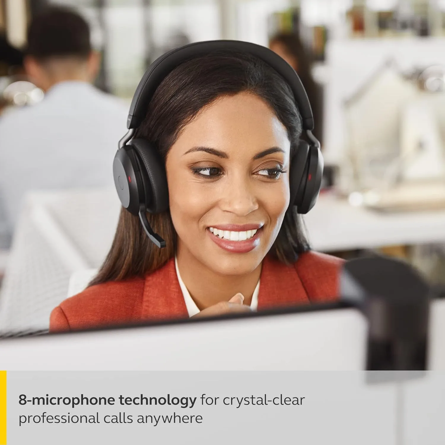 Jabra Evolve2 75 Wireless Headset with Advanced ANC and 8-Mic Technology