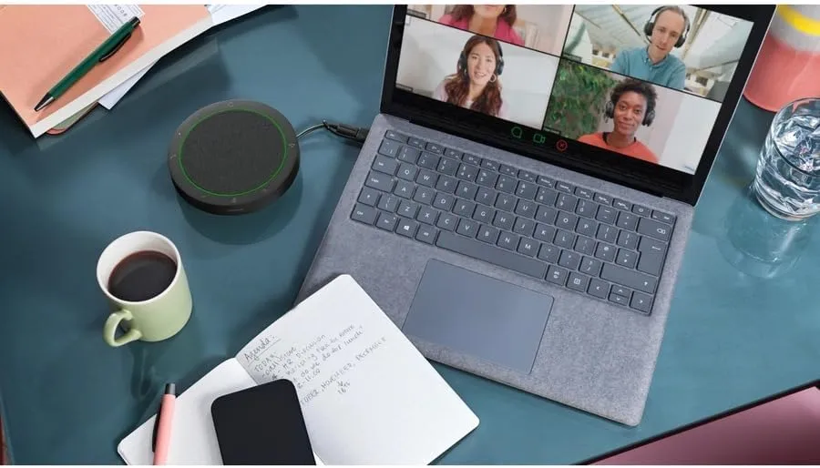 Jabra Speak2 40 Portable Speakerphone - 4 Noise-Cancelling Mics, USB-A/USB-C