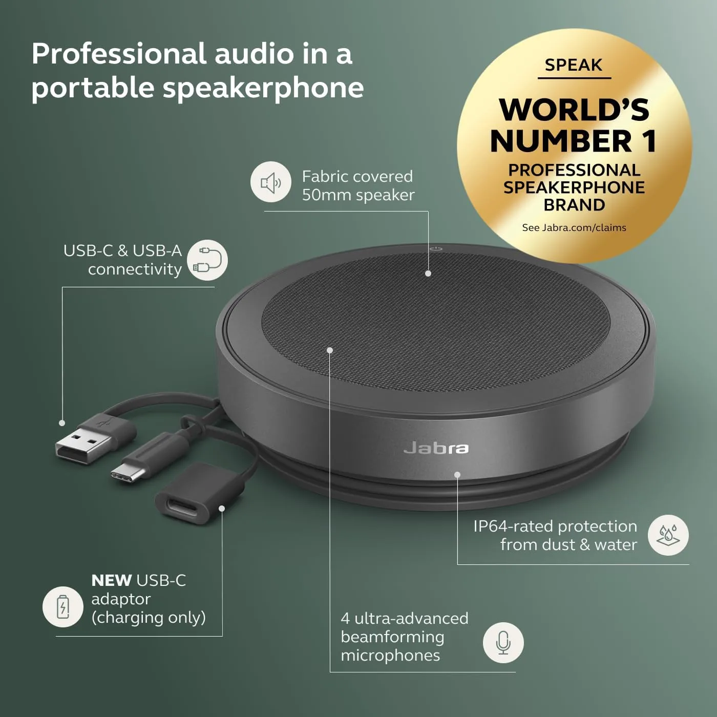 Jabra Speak2 75 Wireless Bluetooth Speakerphone