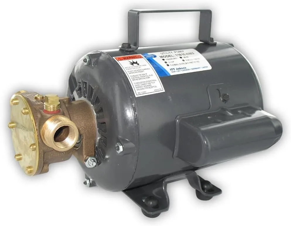 Jabsco 11810-0003 Marine Series General Purpose Utility Pump (Nitrile Impeller, Open Drip Proof Motor Non CE, 115-Volt