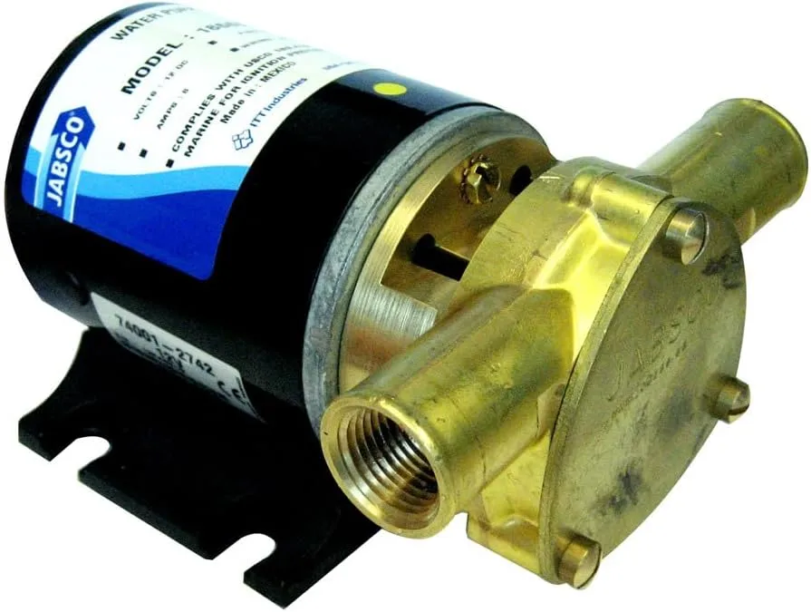 Jabsco 18660 Series Marine Water Puppy Bilge/Sump Flexible Impeller Pump 6.3 GPM, 12-Volt, 15-Amp Non-CE
